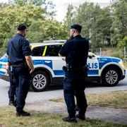 Polisen på plats i Flemingsberg. 