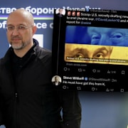 Dan Driscoll med Ukrainas försvarsminister Denys Sjmyhal