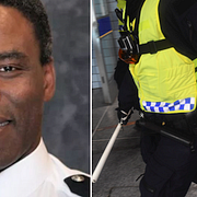 Victor Olisa/illustrationsbild av poliser i Stockholms tunnelbana.