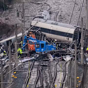 Tåget spårade ur i söndags.