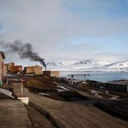 Barentsburg på Svalbard där fartyget har lagt till.