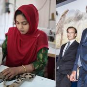  Textilarbetare i Bangladesh. Vd:n Karl-Johan Persson och styrelseordföranden och storägaran Stefan Persson på H&M:s årstämma.