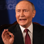 Volodymyr Zelenskyj och Vladimir Putin.
