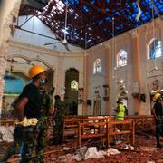Inuti St Sebastians kyrka i Negombo.