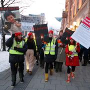 Manifestation i Luleå till minne av Tintin.