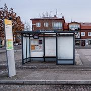 Busstationen i Broby, en av orterna i Östra Göinge kommun.