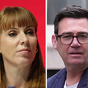 Angela Rayner, Andy Burnham och Wes Streeting.