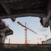 Bygge vid Slussen.