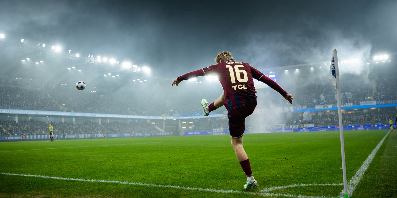 Djurgårdens Bo Hegland under fotbollsmatchen i Allsvenskan mellan IFK Göteborg och Djurgården den 28 oktober 2026 i Göteborg. 
