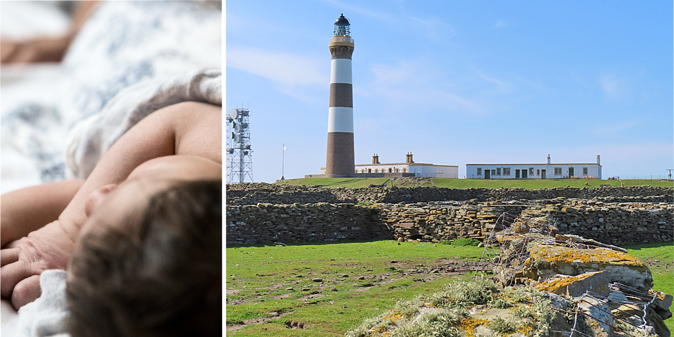 Lilla ön North Ronaldsay utanför Orkneyöarna i Skottland.