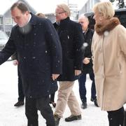 Stefan Löfven (S), Peter Hultqvist (S), Margot Wallström (S) och Morgan Johansson (S) anländer till Folk och Försvars konferens 2018.