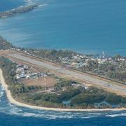Funafuti, huvudö i Tuvalu, fotograferad av Nya Zeelands försvarsmakt. 
