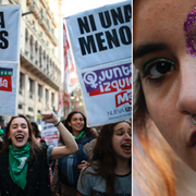 Medlemmar ur organisationen ”Ni una menos” demonstererar i Buenos Aires. Arkivbild.