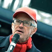 
Björn Tarras-Wahlberg under en protest mot bygget av Nobelcenter för tio år sedan.