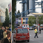 Bilder från nöjesfältet under branden.