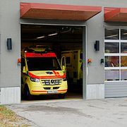 Ambulansstationen där Helena Löfgren jobbade.