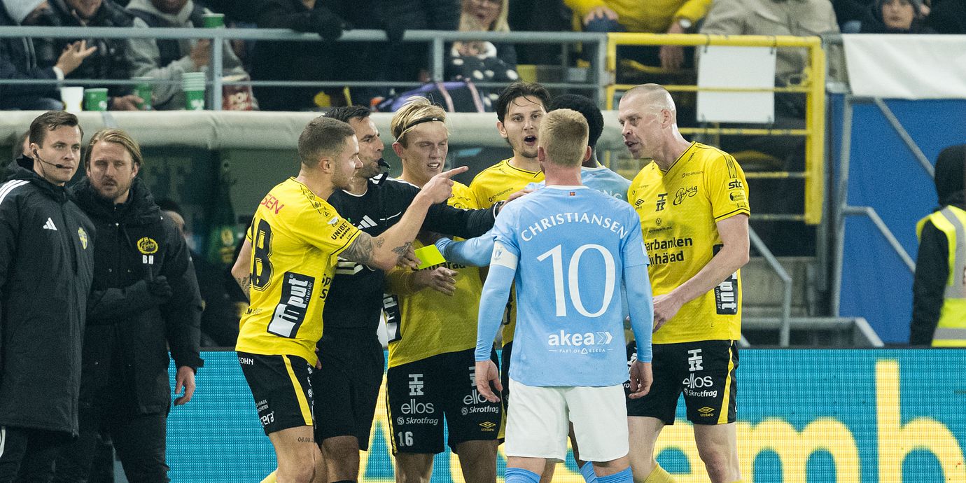 Bild från tjafset mellan Christiansen och Hamberg.