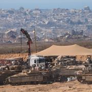 Israeliska stridsvagnar i Gaza.