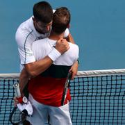 Djokovic och Schwartzman efter matchen