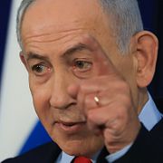 Israeli Prime Minister Benjamin Netanyahu speaks during a press conference in Jerusalem, Thursday, March 19, 2026. (Ronen Zvulun, Pool Photo via AP)  isr110