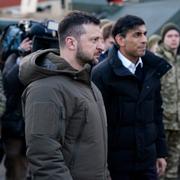 Rishi Sunak med Ukrainas president Volodymyr Zelenskyj, arkivbild från 2023. 