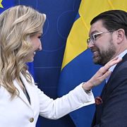 Ebba Busch (KD) och Jimmie Åkesson (SD).