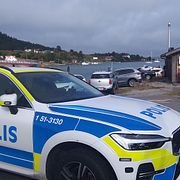 Polis under sökinsatsen.