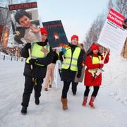 Manifestation i Luleå till minne av Tintin, med krav på lagändring.