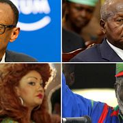 Rwandas president Paul Kagame, Ugandas president L-R Yoweri Museveni, Kameruns president och Namibias president Sam Nujoma.