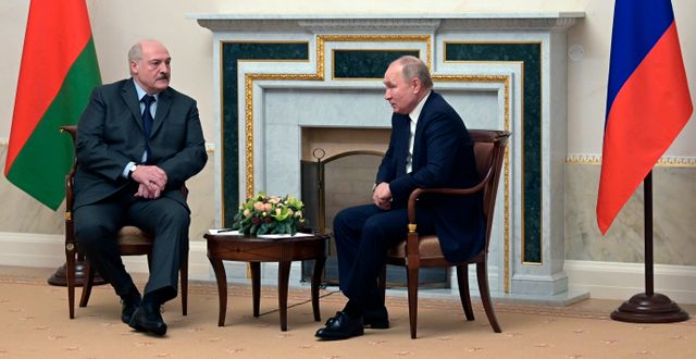 Aleksandr Lukasjenko och Vladimir Putin. Alexei Nikolsky / AP