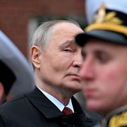 Den ryske presidenten Vladimir Putin under segerdagsparaden i Moskva.