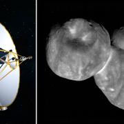 En illustration av rymdsonden New Horizons/Nasas bild på Ultima Thule 