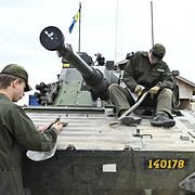 Camp Valdemar är Sveriges bidrag till Natos multinationella brigad. Här fotograferad i Lettland 2025.