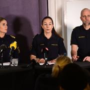 Karin Wessén, chef utredningssektionen, Josefine Rhodin, biträdande lokalpolisområdeschef Gästrikland, samt Måns Jennehag, kommunpolischef.