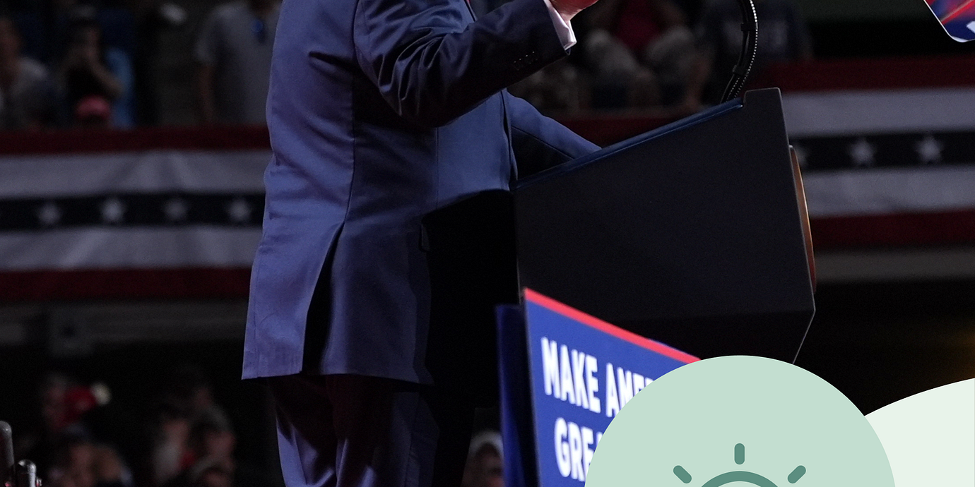 Donald Trump under ett event i Texas i natt