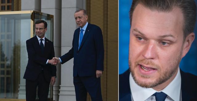 Kristersson och Erdogan/Gabrielius Landsbergis. AP