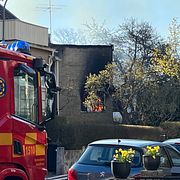 En villa på ön Stora Essingen i Stockholm eldhärjades.