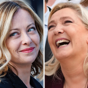 Ursula von der Leyen, Giorgia Meloni och Marine Le Pen.