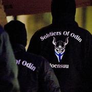 Arkivbild av finska medlemmar av ”Soldiers of Odin”.