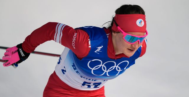 Ryska skidåkaren Julia Stupak. Aaron Favila / AP