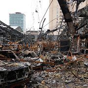 Förödelse efter en attack mot Teheran. Illustrationsbild.