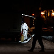 Polisens tekniker på plats.