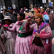 Protester i La Paz, Bolivia, 25 maj.