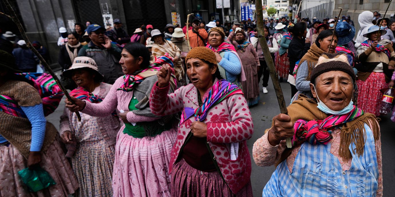 Protester i La Paz, Bolivia, 25 maj.