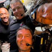 Artemis-besättningen Victor Glover, Jeremy Hansen, Reid Wiseman och Christina Koch.