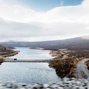 Utsikt från Porjus vattenkraftverk i Lule älv 