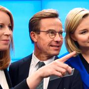 Annie Lööf, Ulf Kristersson, Ebba Busch Thor och Jan Björklund. 