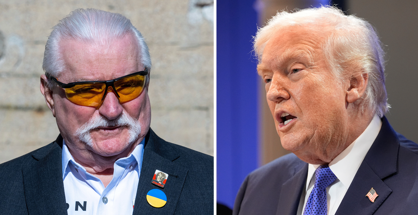 Lech Walesa och Donald Trump. 