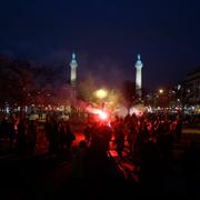 Demonstrationer i Paris på torsdagskvällen. 