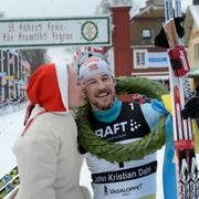 John Kristian Dahl efter målgången.